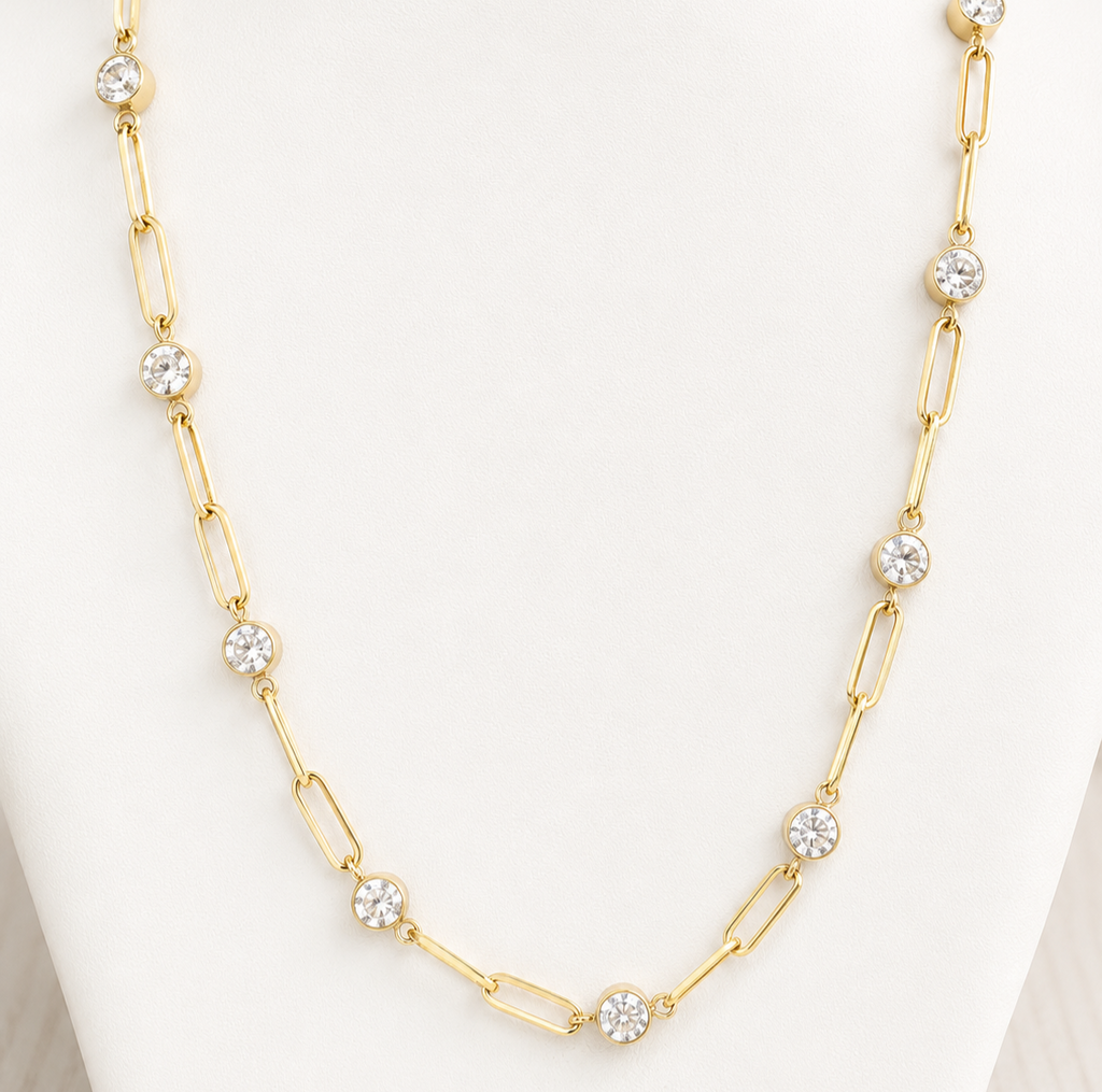 Crystal Paperclip Necklace
