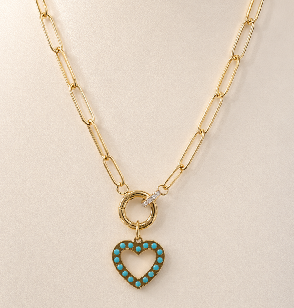 Amore Turquoise Heart Charm
