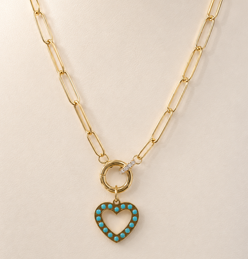 Amore Turquoise Heart Charm